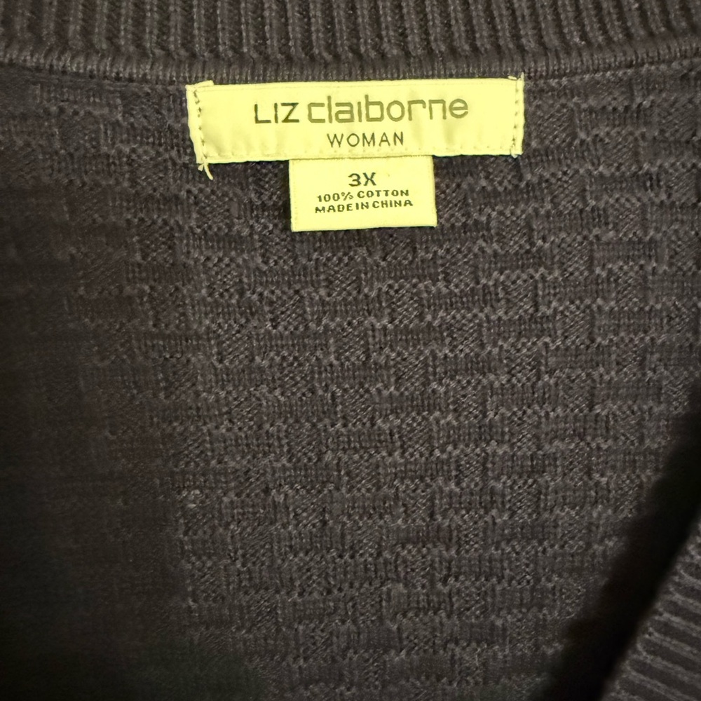 Classic Textured V-Neck Cardigan Sweater woman’s 3X - Picture 2 of 4